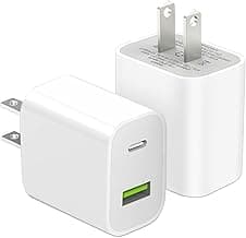 2 Pack USB C Charger Block, Dual Port Type C Wall Charger Fast Charging 20W Power Adapter Cube for iPhone 14/14 Pro/14 Pro Max/14 Plus/13/1...