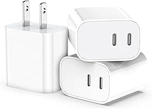 USB C Charger Block,3-Pack Dual Port USB C Fast Charging Block，Type C Wall Charger Plug for iPhone 17/16/15/14/13/12/11/ Pro Max/Plus/Xs Ma...