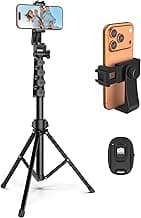 Liphisy 64” Tripod for Cell Phone & Camera, Phone Tripod with Remote and Phone Holder, Sturdy & Stable Height Adjustable Multi-Angle Shot S...