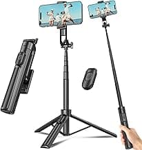 Selfie Stick Travel Tripod for Cell Phone with Remote Control and Phone Holder, Extendable Selfie Stick for iPhone, iPhone Tripod for Video...