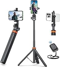 EUCOS 62" Phone Tripod, Tripod for iPhone & Selfie Stick with Remote, Extendable Cell Phone Stand & Ultimate Phone Holder, Solidest Phone S...