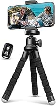 Aureday Phone Tripod, Flexible Tripod for iPhone and Android Cell Phone, Come with Wireless Remote and Clip for Video Recording/Vlogging/Se...